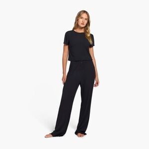 New Nuuds Mini Rib Pajama Set Black • S